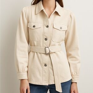 Zara Cream Utility Jacket with Belt
